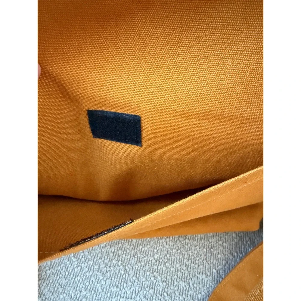 TA.THA.TA Mustard Yellow Canvas Convertible Backpack Tote Bag Poop Factory Patch